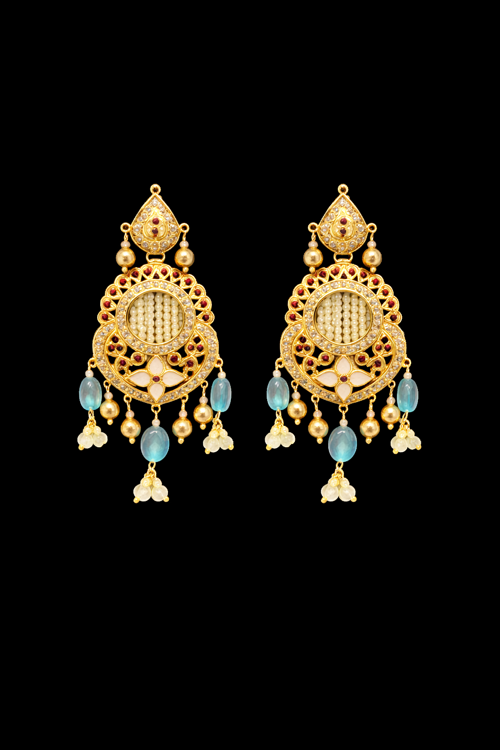 Jadau Necklace Set – 92.5 Sterling Silver with 24K Gold Plating