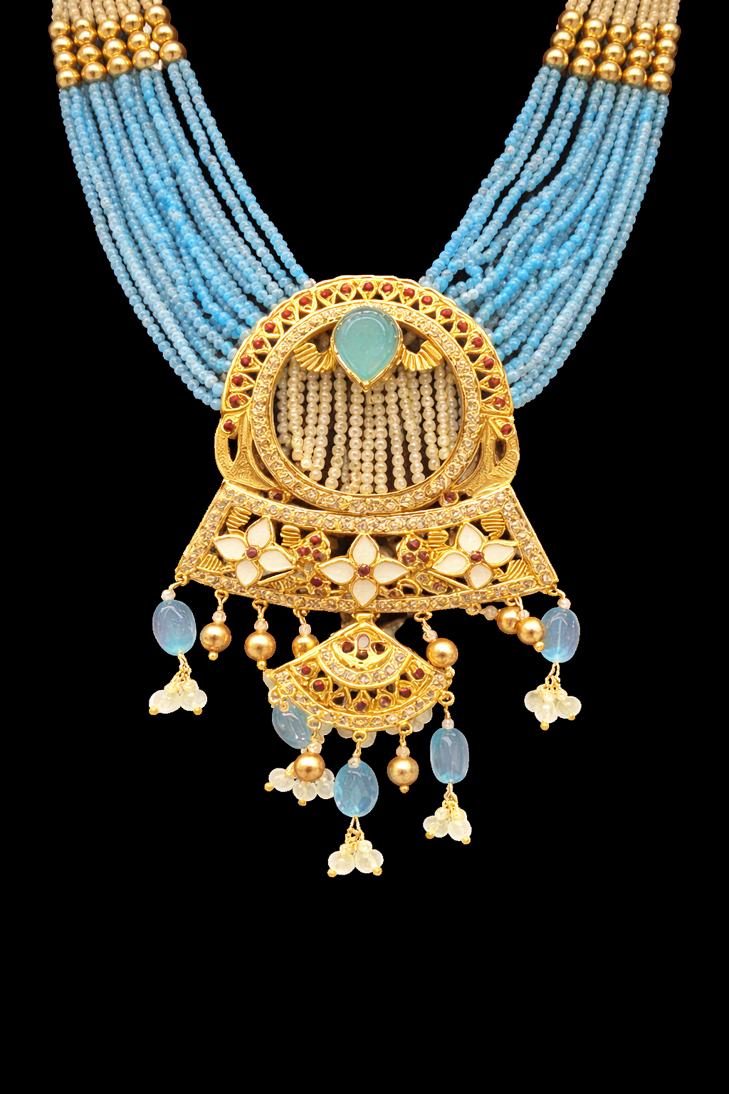 Jadau Necklace Set – 92.5 Sterling Silver with 24K Gold Plating