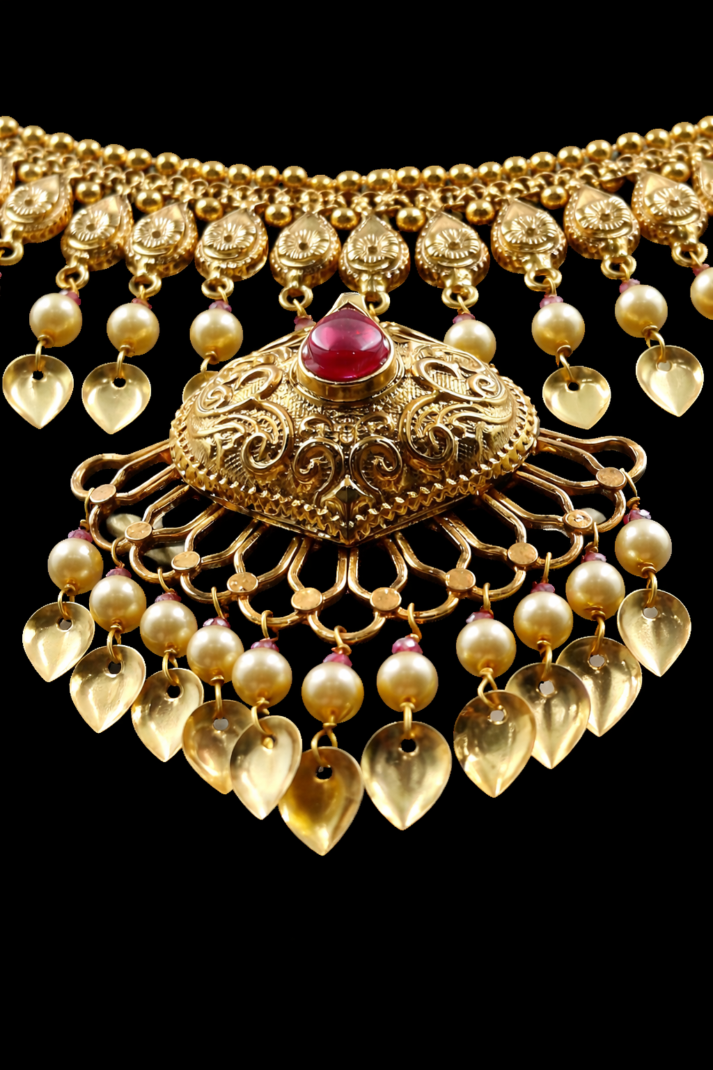 925 Sterling Silver Jadau Necklace Set with 24K Gold Plating | Traditional Kundan Pearl Bridal Jewelry Set
