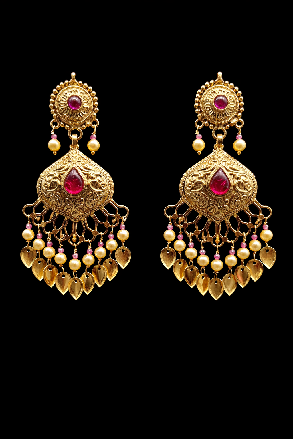 925 Sterling Silver Jadau Necklace Set with 24K Gold Plating | Traditional Kundan Pearl Bridal Jewelry Set