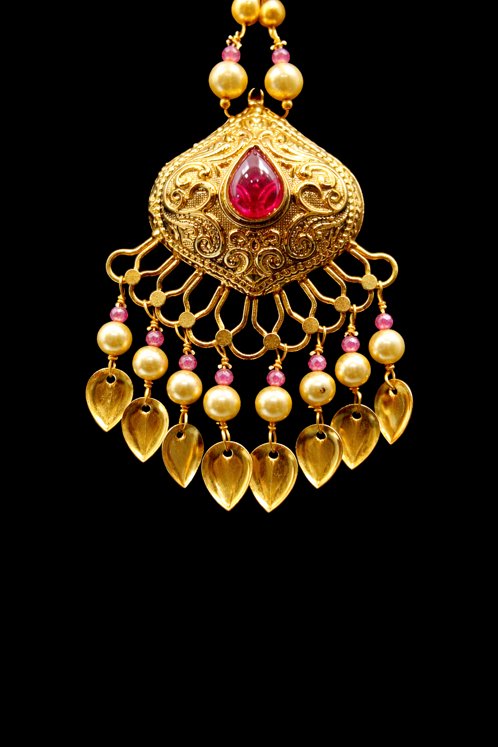 925 Sterling Silver Jadau Necklace Set with 24K Gold Plating | Traditional Kundan Pearl Bridal Jewelry Set