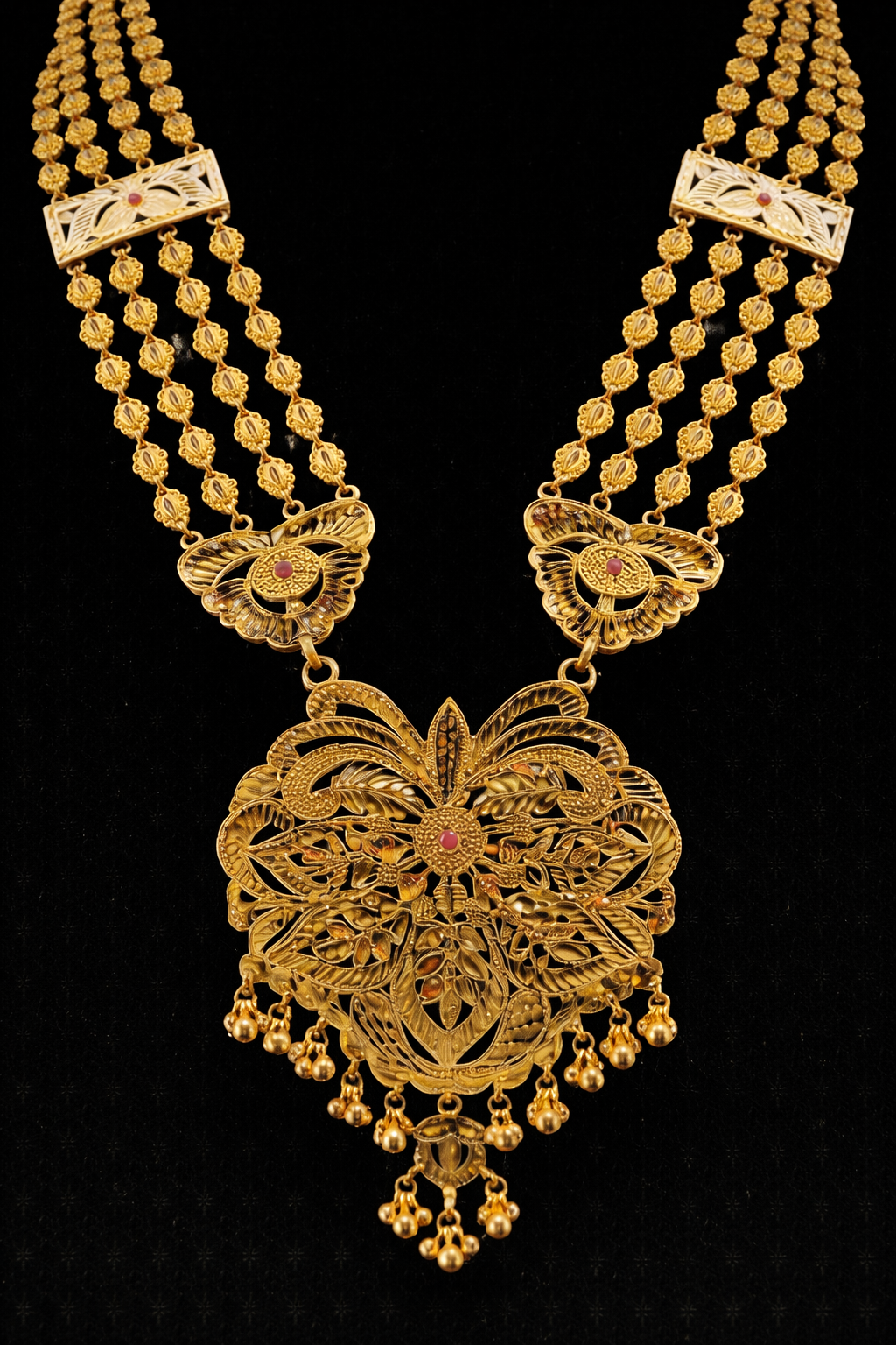 Maharani Necklace Set 925 Silver Gold Plated Bridal Necklace Set with Jhumka Earrings & Maang Tikka | Traditional Indian Wedding Jewelry