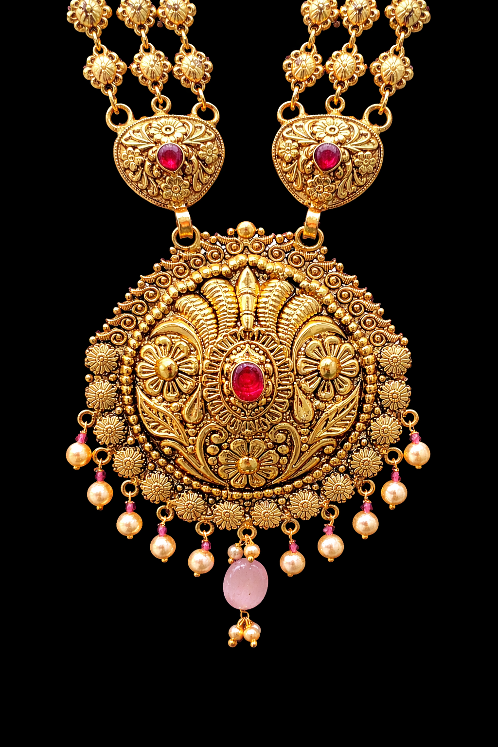 Raani Haar Necklace Set | 925 Silver Gold Plated Bridal Long Necklace | Anantra