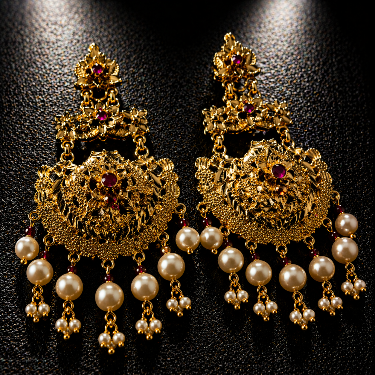 925 Sterling Silver Raani Haar Necklace Set with Pearl Drops | Antique Bridal Long Haar Jewelry | Anantra